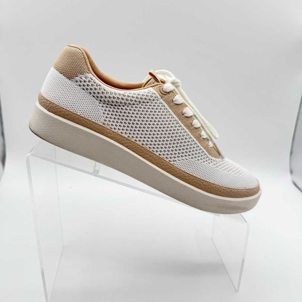 Vionic Galia Women's Knit Sneakers 7.5 Tan Comfort Casual Travel Walking Shoes